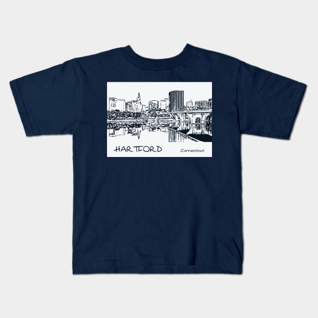 Hartford Connecticut Kids T-Shirt by Lakeric